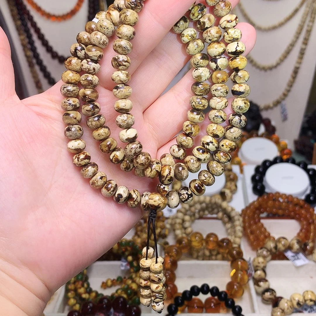 琥珀未镶嵌裸石8/一级特特瓷白花108-12