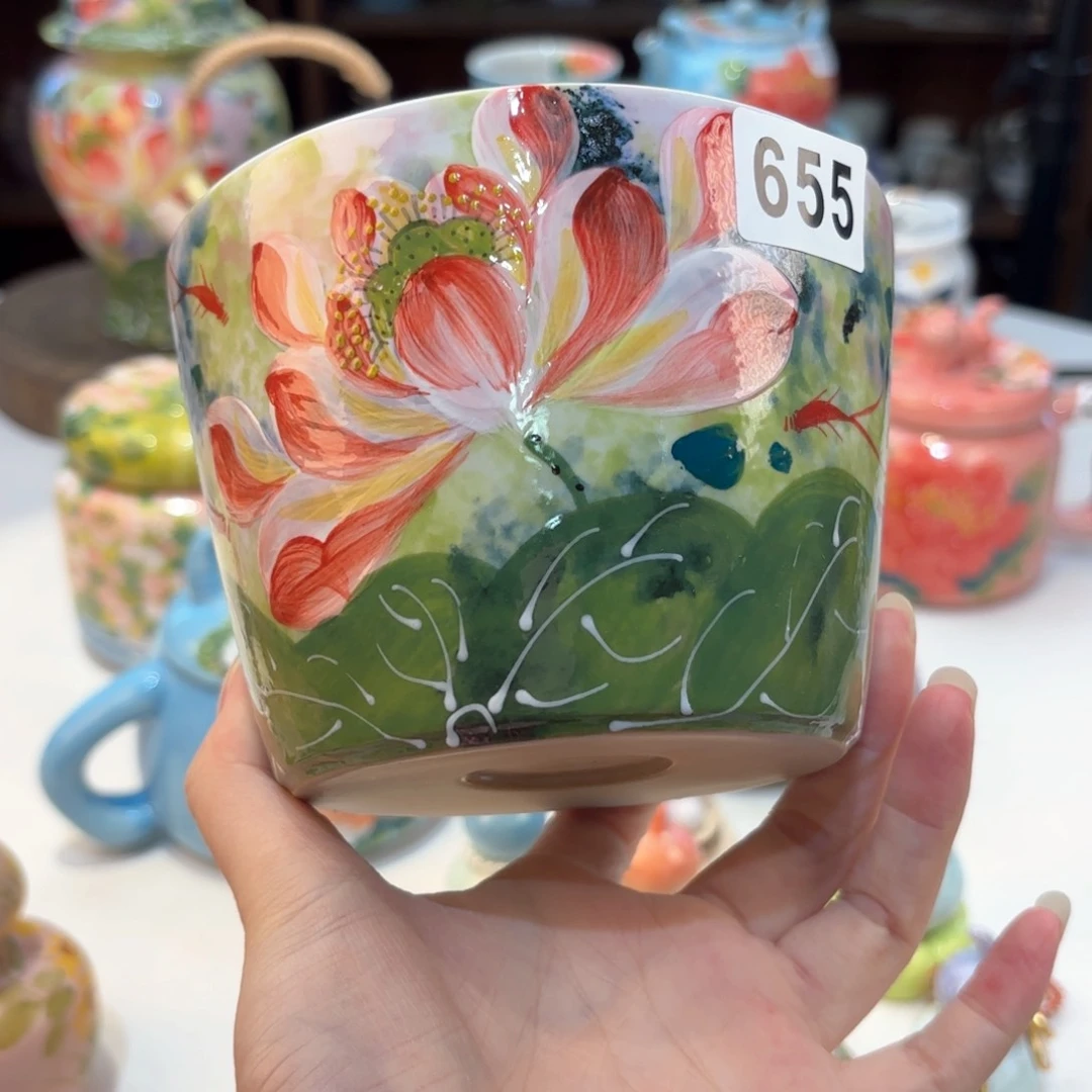 景德镇手绘高温釉下彩陶瓷茶具