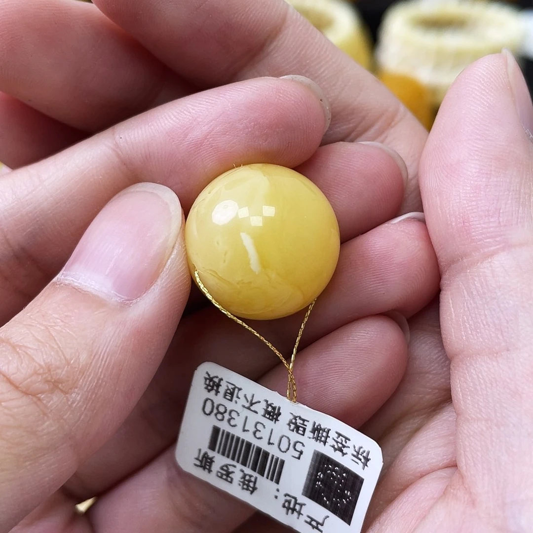 蜜蜡未镶嵌珠宝奇石浓蜡妖花17.7mm