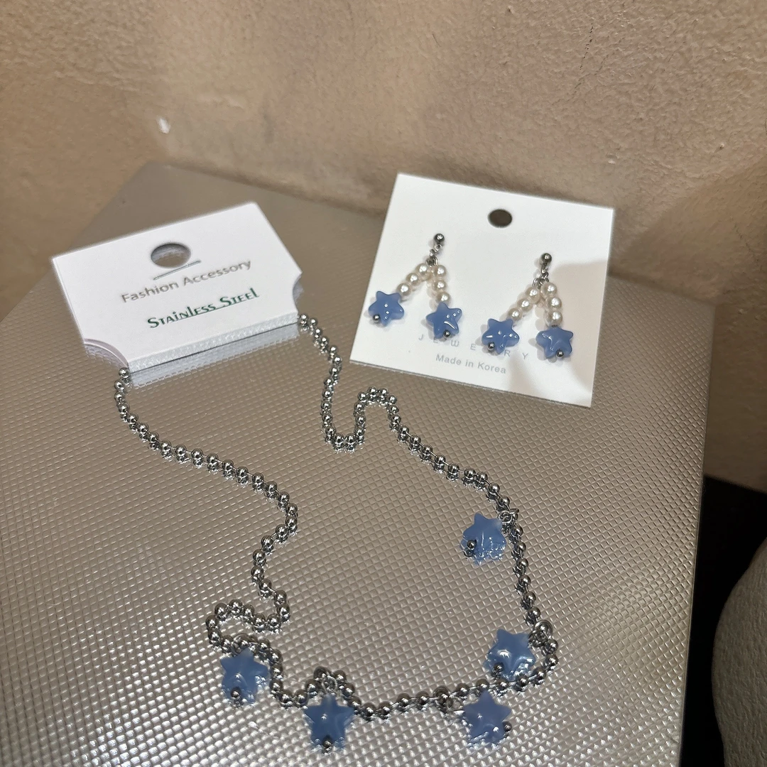 铜合金耳饰 设计款珠珠星星耳钉R18