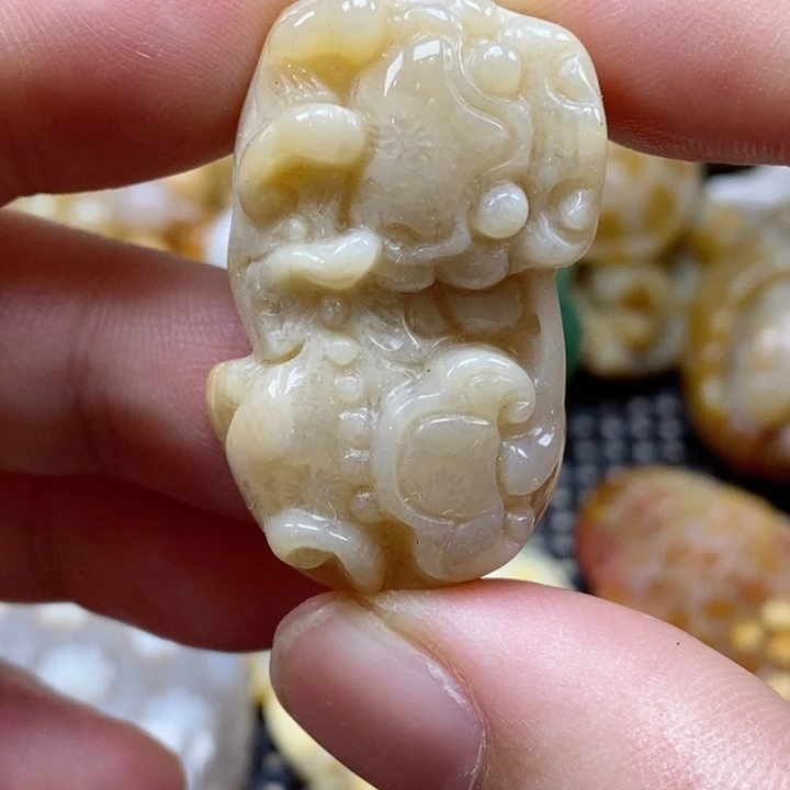 硅化珊瑚（珊瑚玉）颈饰未镶嵌小吊坠