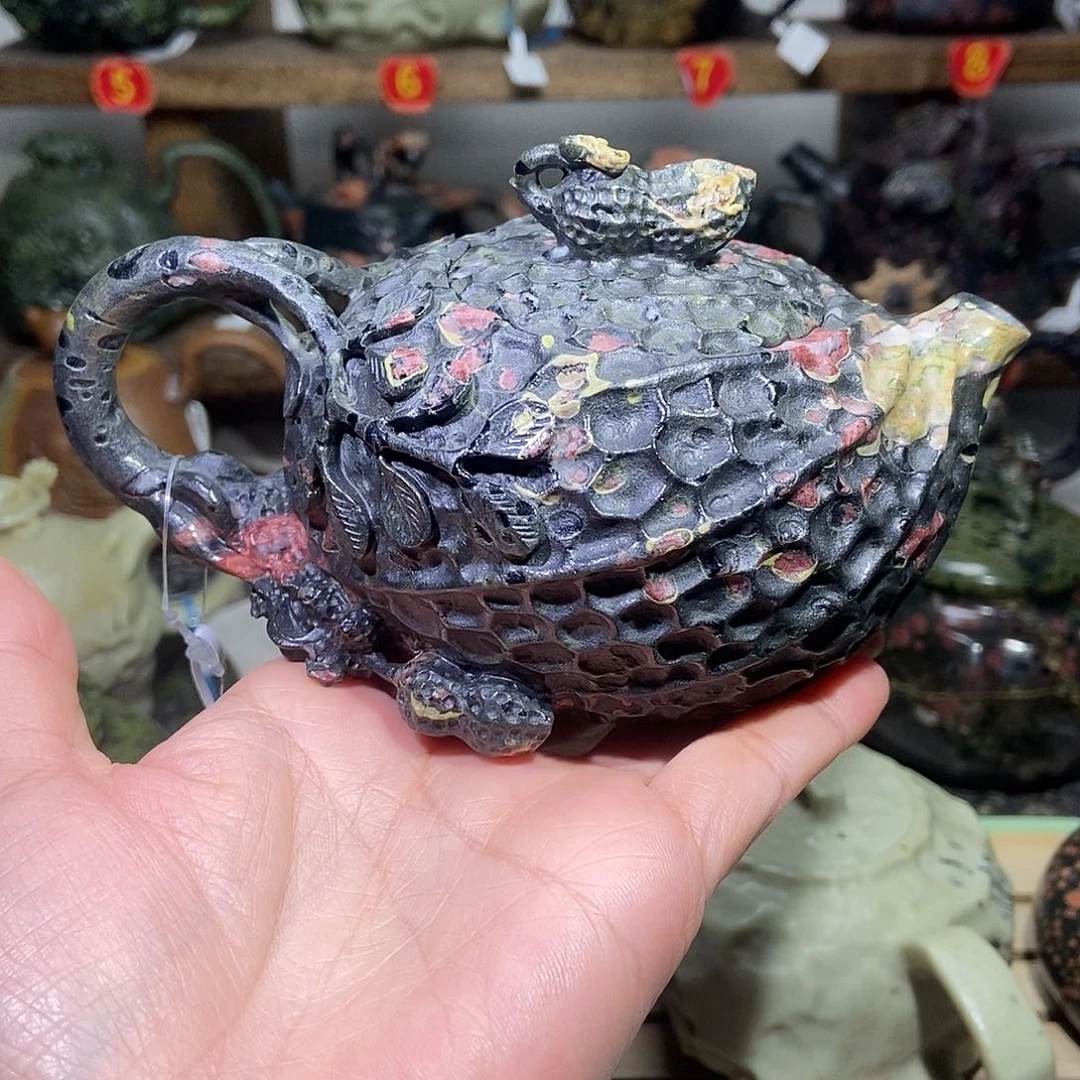 安山玉梅花玉花生壶220CC