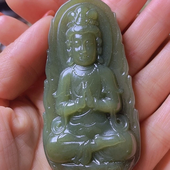 和田玉未镶嵌挂件我***子