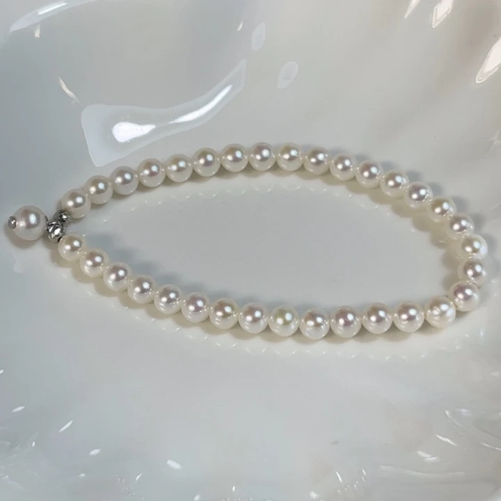 淡水珍珠颈饰银S925镶嵌?*