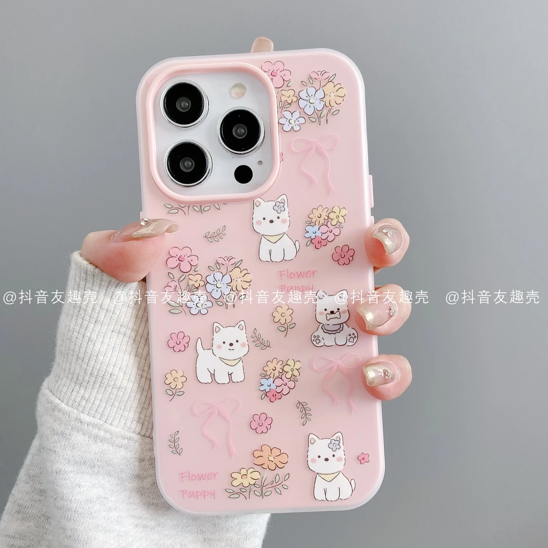 适用于苹果16新款/华为/小米/果冻壳手机壳卡通ins高级潮花西高地