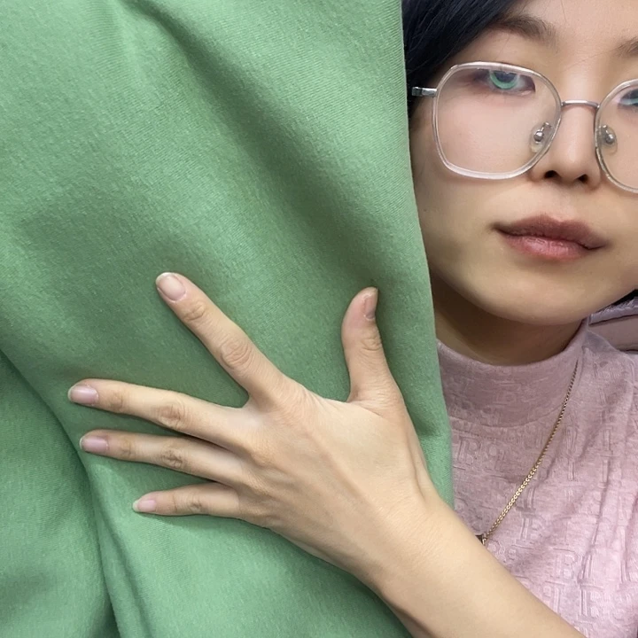 混纺绿色羊羔绒1米