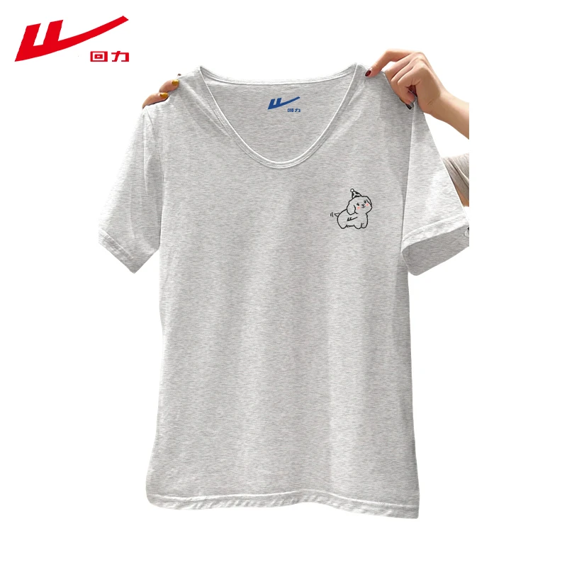 回力潮牌夏季夏装运动风棉显白短袖T恤女生常规正肩高街休闲风