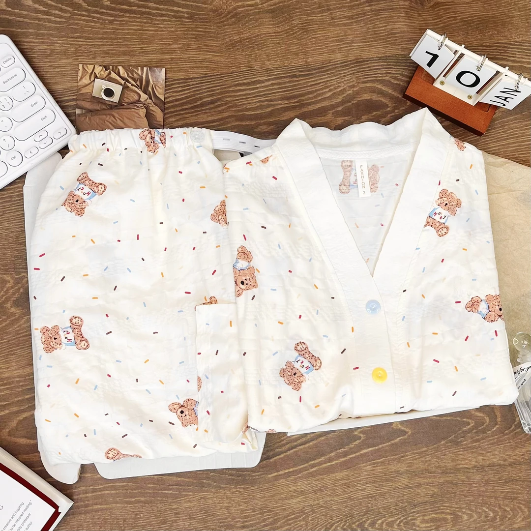 【夏季云朵棉带胸垫】月子服产后哺乳睡衣孕妇喂奶住院服家居服产妇