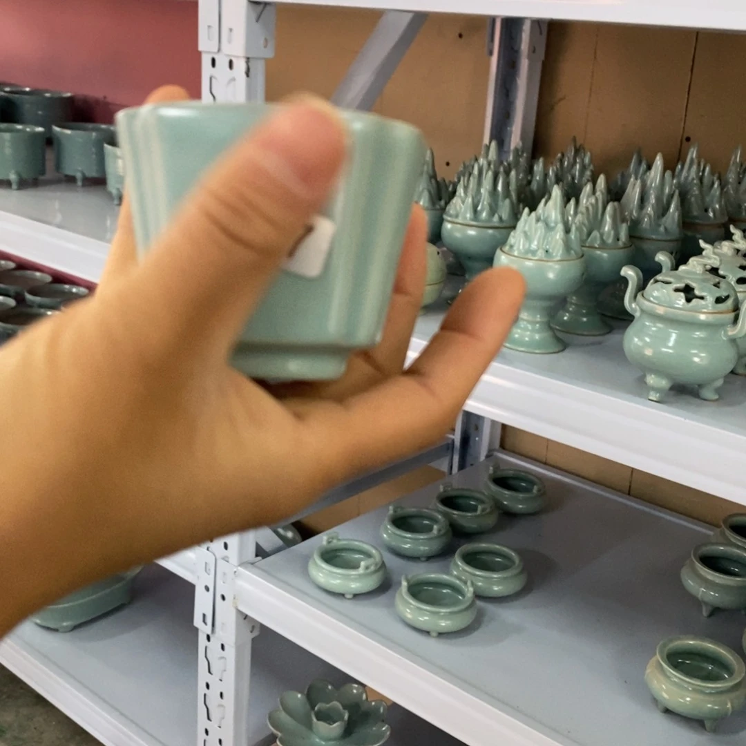 摆件C**哥抱朴汝瓷仿古微瑕