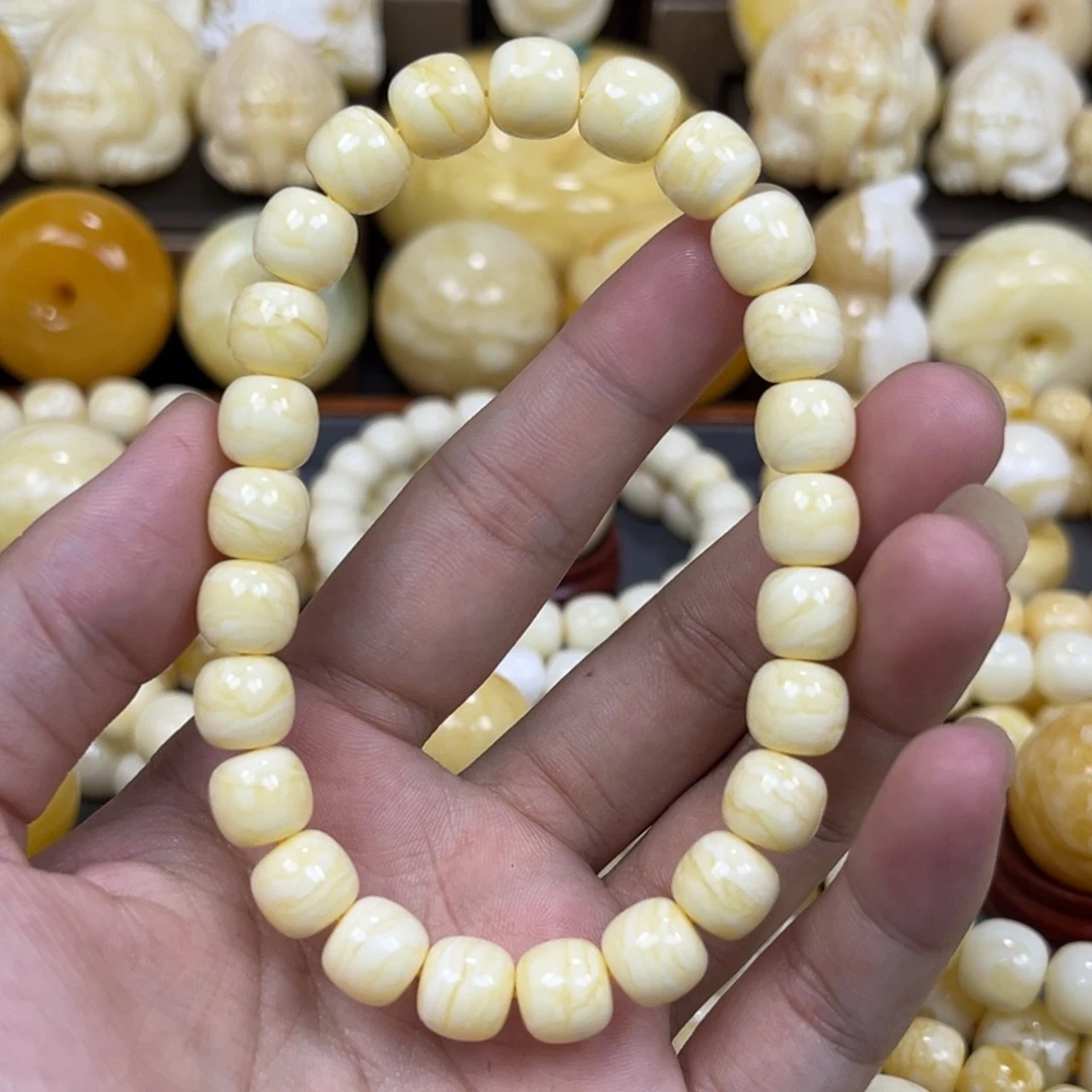 琥珀未镶嵌手串同料老邢手串9.1mm