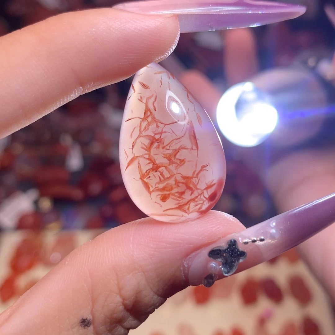 南红玛瑙未镶嵌珠宝半成品水滴吊坠3