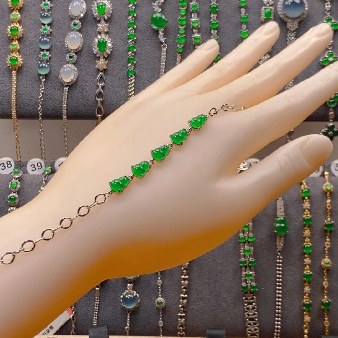 颈饰银S925镶嵌翡翠翡翠手链