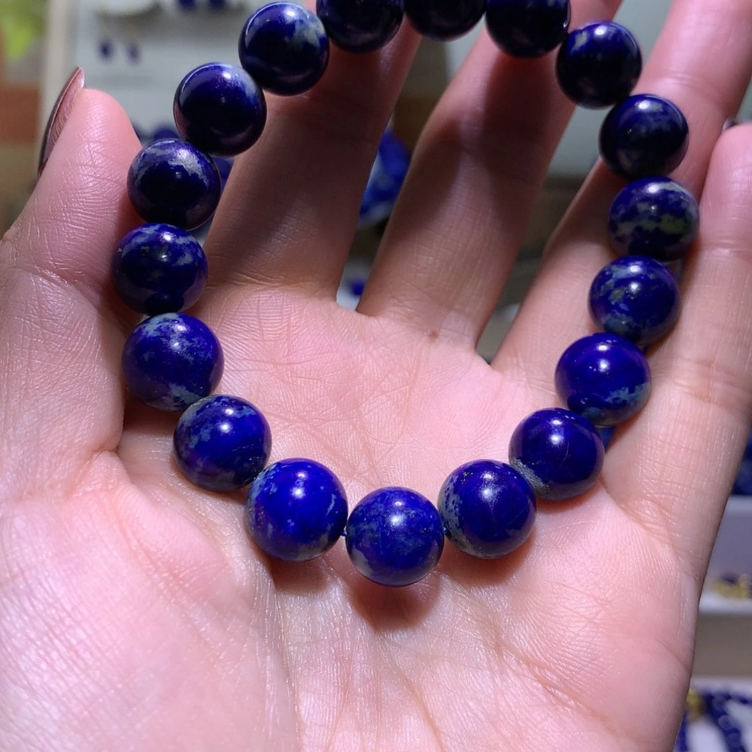 青金石未镶嵌天然原矿玉化料圆珠手串1 1 m +