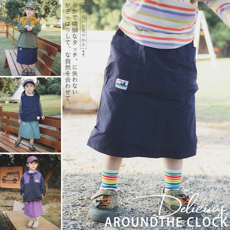 女童裙子2025春季新款户外女童速干耐磨半身裙儿童亲肤肌理感裙子