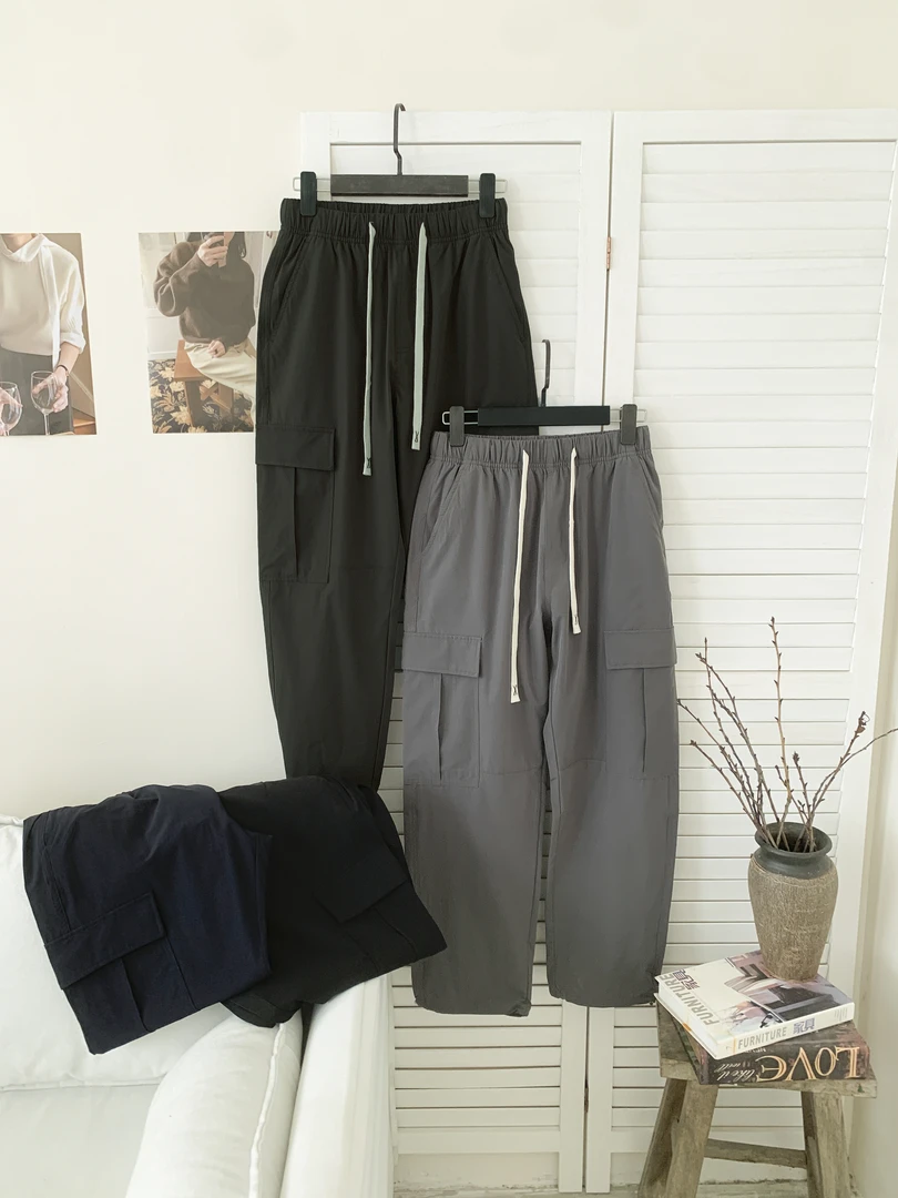 「情侣款抽绳」夏款速干男女同款工装裤