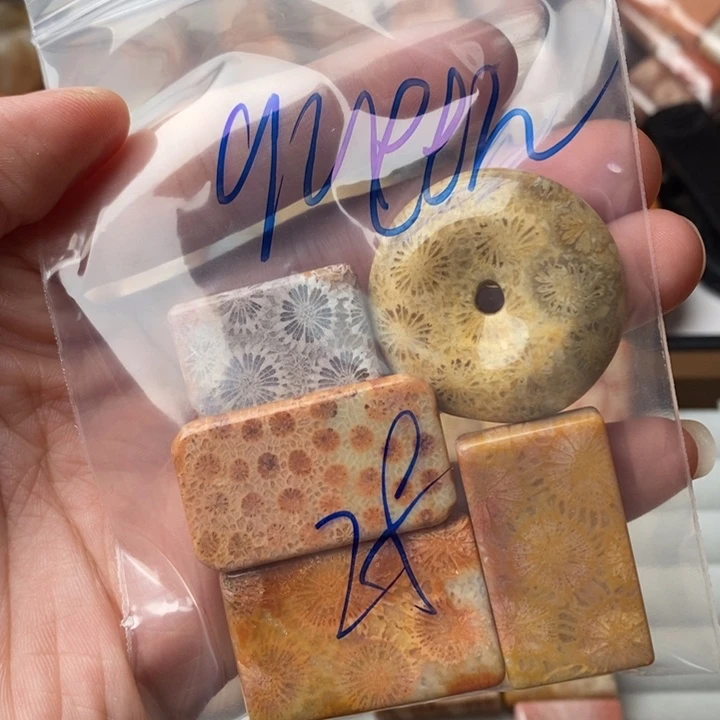 Q***₄未镶嵌珊瑚玉硅化玉