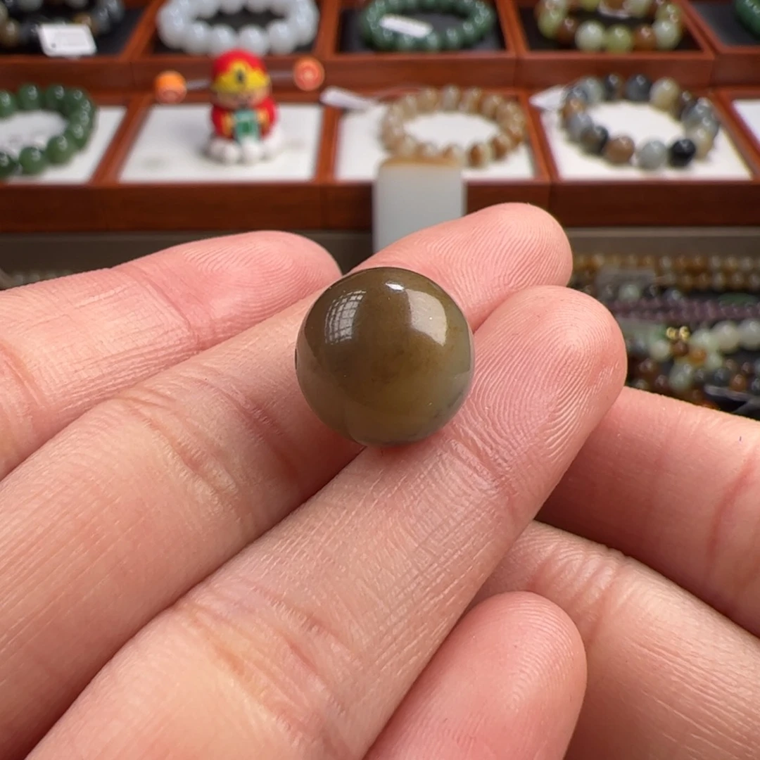 和田玉单珠12未镶嵌小**儿