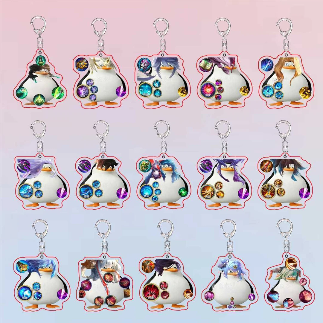 王者荣耀马达加斯企鹅系列双面亚克力钥匙扣装饰书包挂件创意礼物