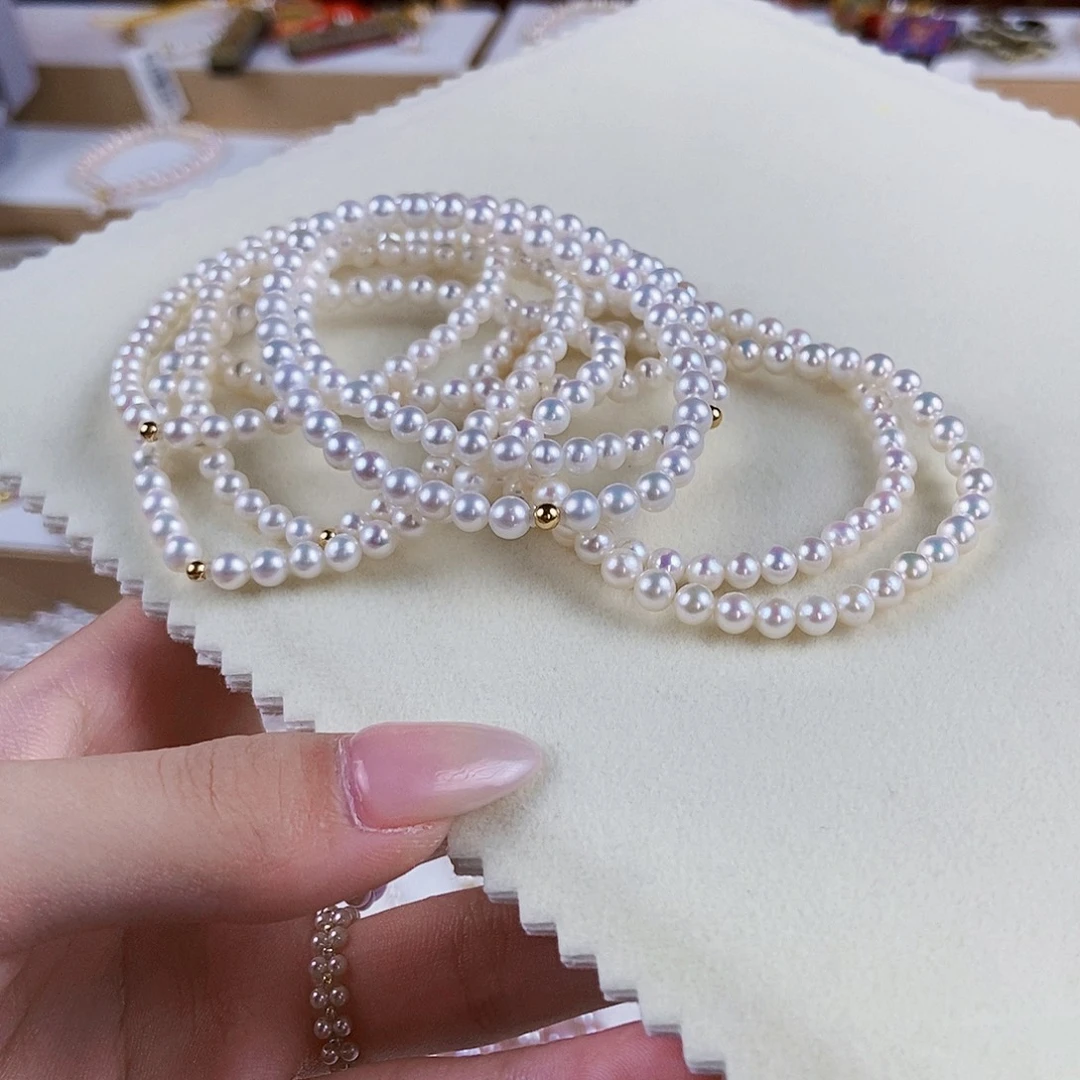 淡水珍珠手绳18K金镶嵌