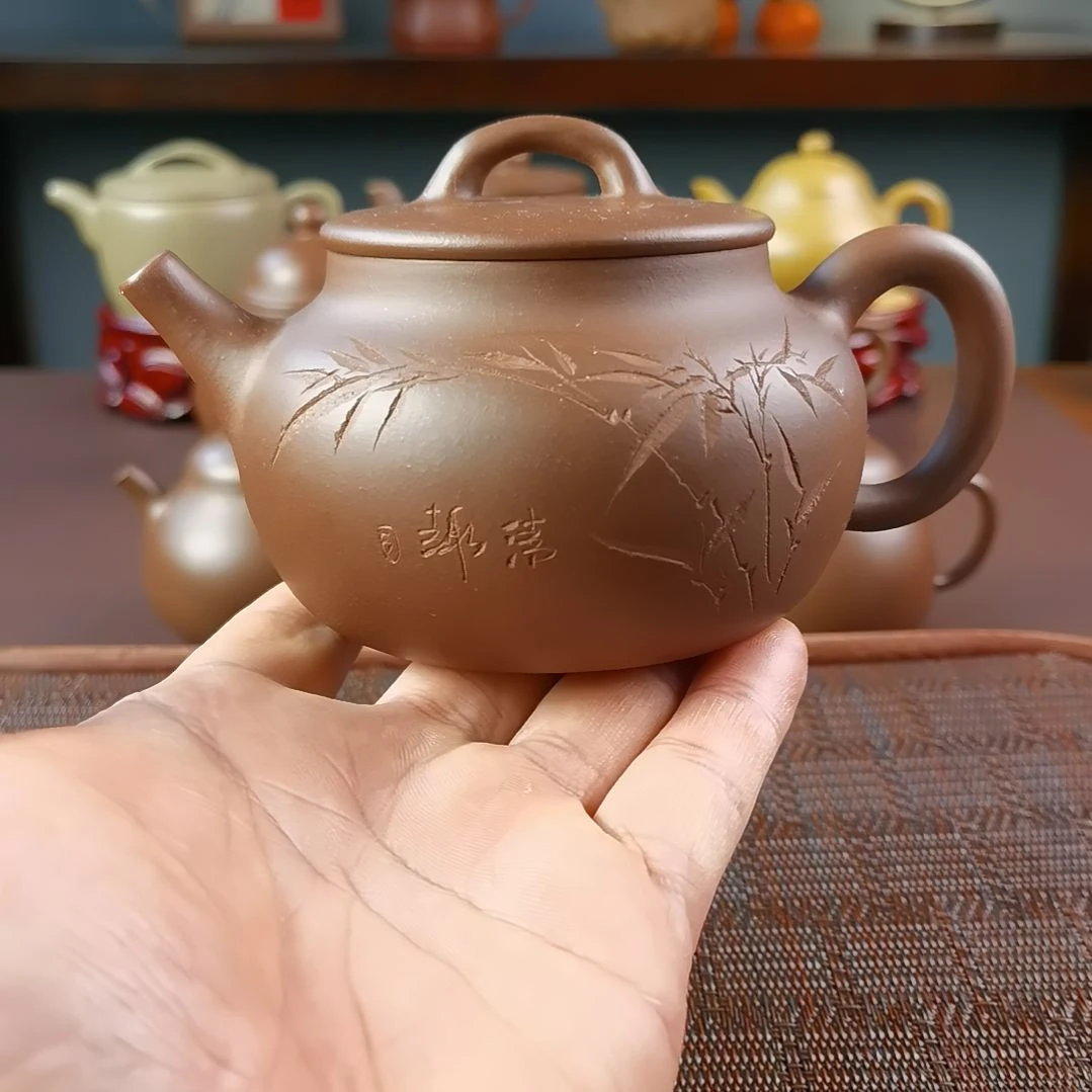 紫砂茶壶紫泥清趣300CC