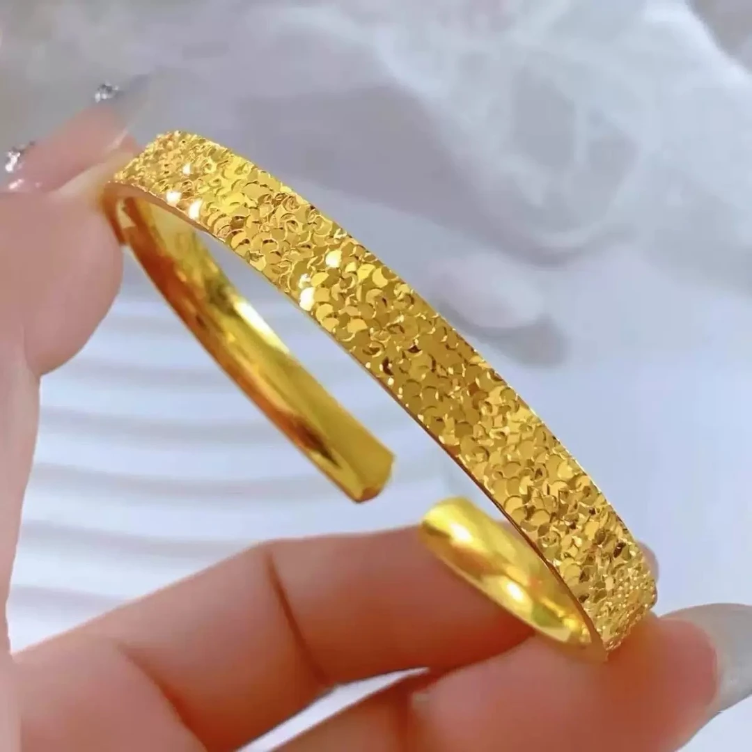 光面实心手环闪闪银镯子新中式3