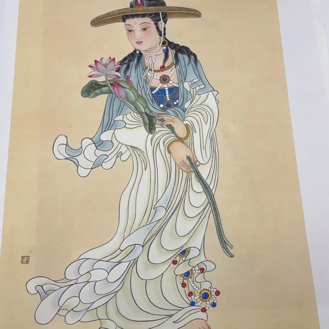知***道国画四尺三开人物艺