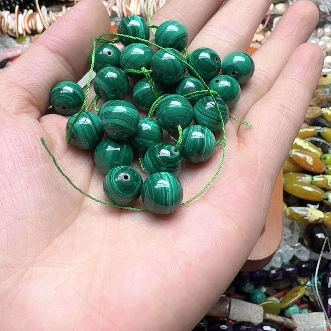 玛瑙/玉髓合金珠宝半成品一颗12mm孔雀石