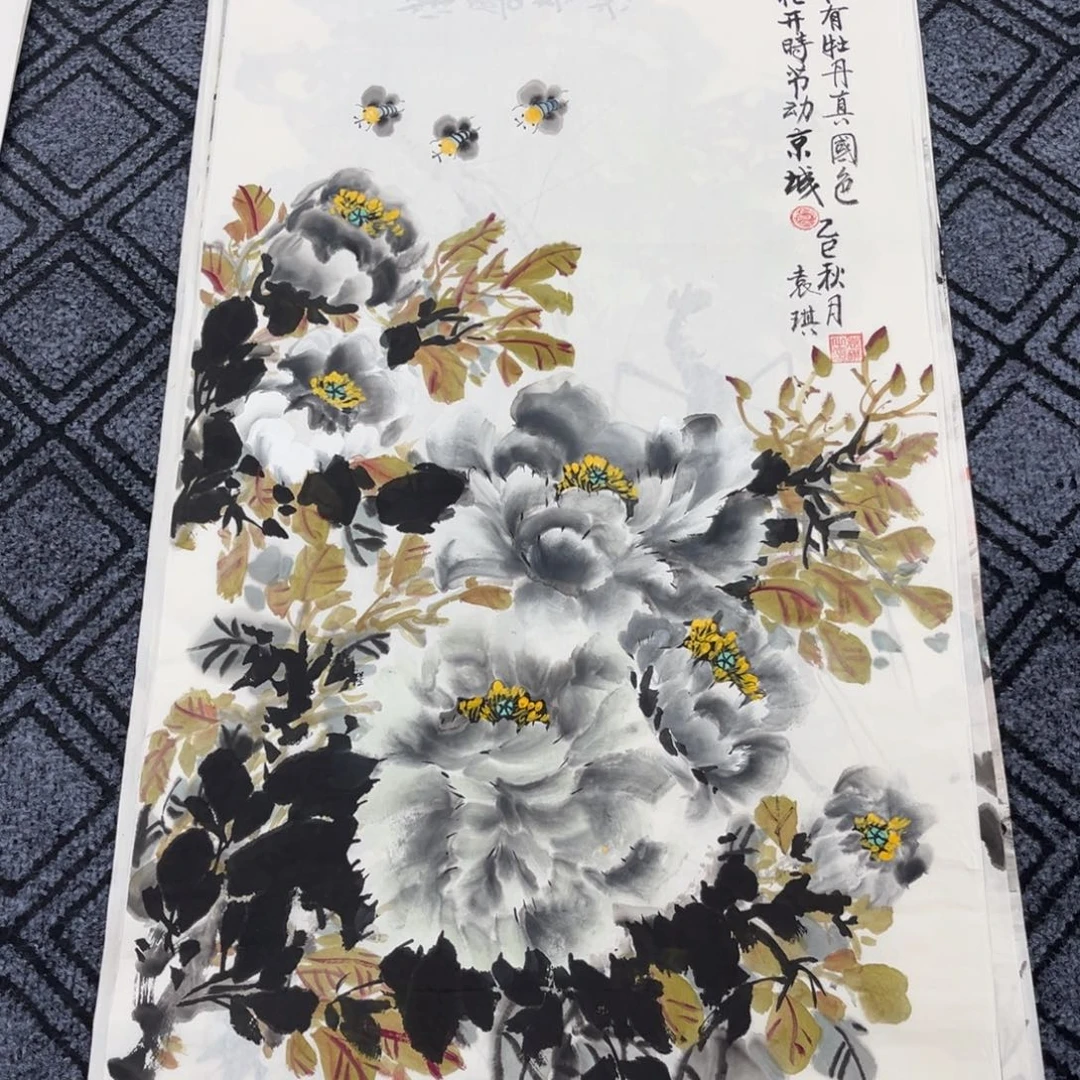 国画三尺花鸟作品