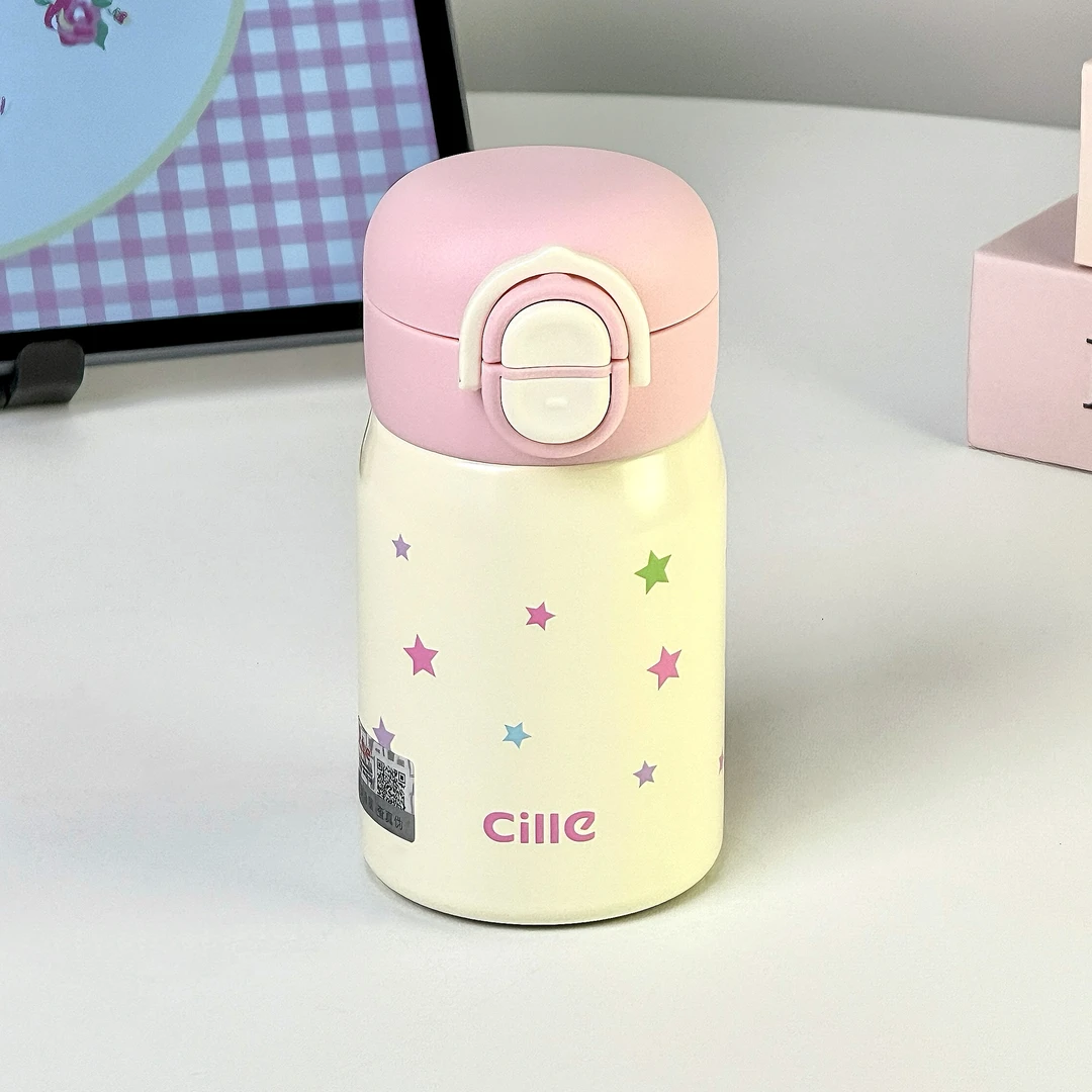 希乐保温杯2025新款学生便携小巧可爱双饮杯子316不锈钢儿童水杯