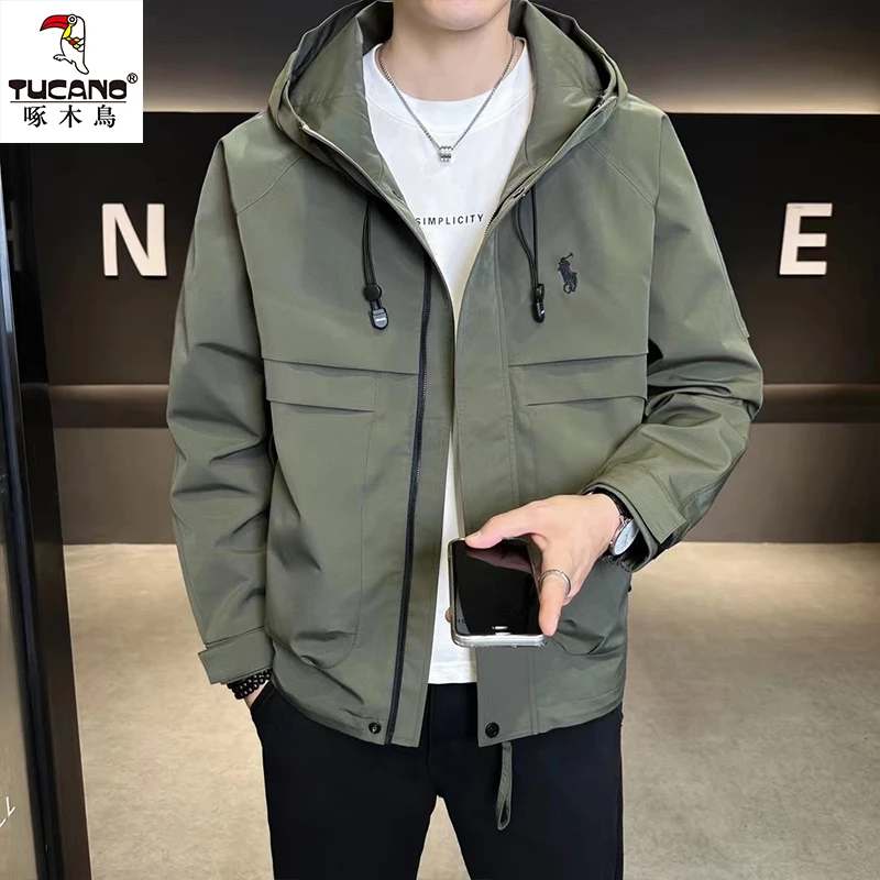 TUCANO/啄木鳥春秋装帅气男士工装夹克休闲百搭连帽外套时尚上衣