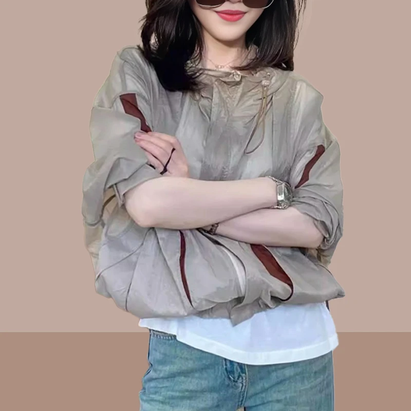 爆款短款防晒衣外套女2025夏季轻薄透气防晒衫连帽时尚防晒服上衣