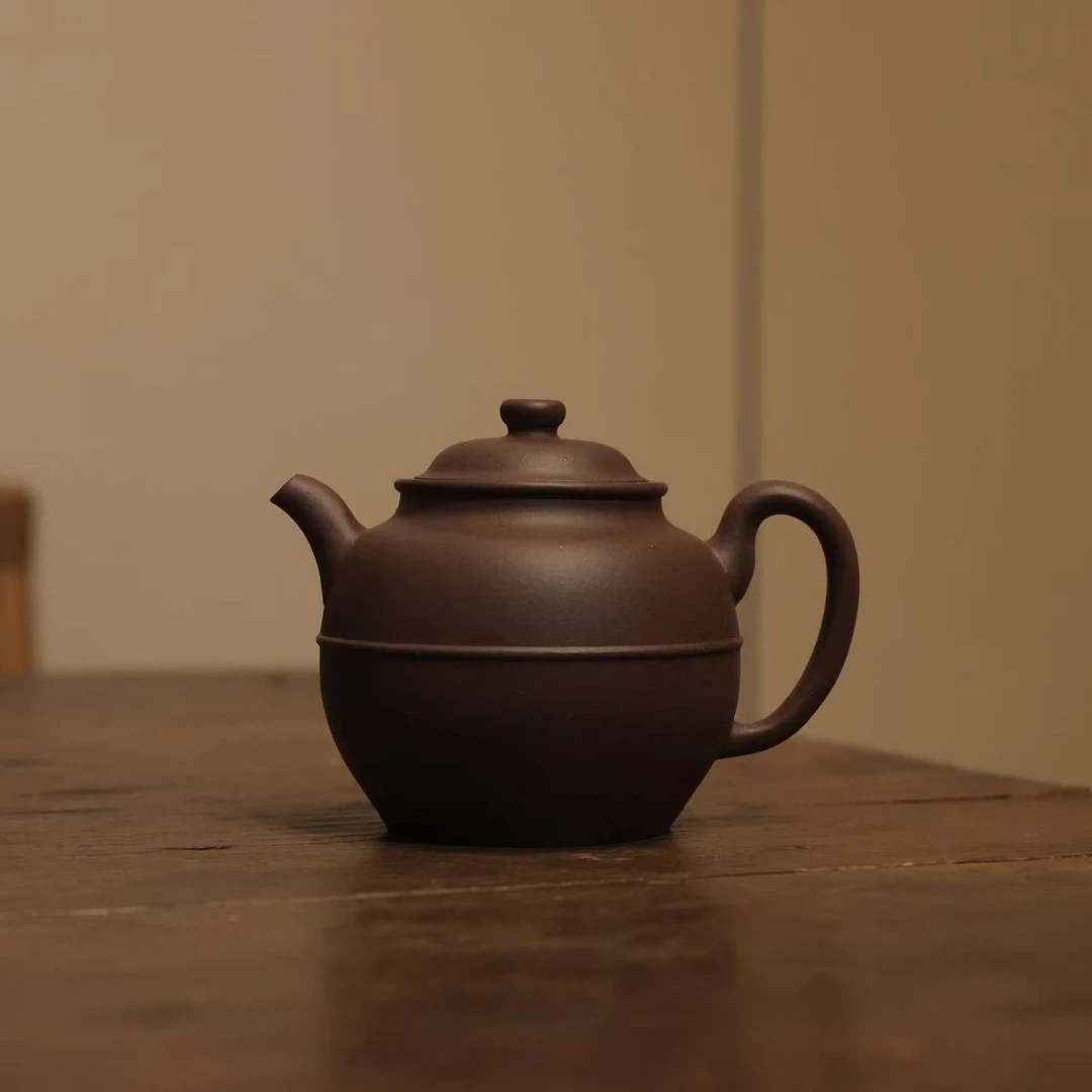 90年代台商定制紫泥大彬腰线壶140CC