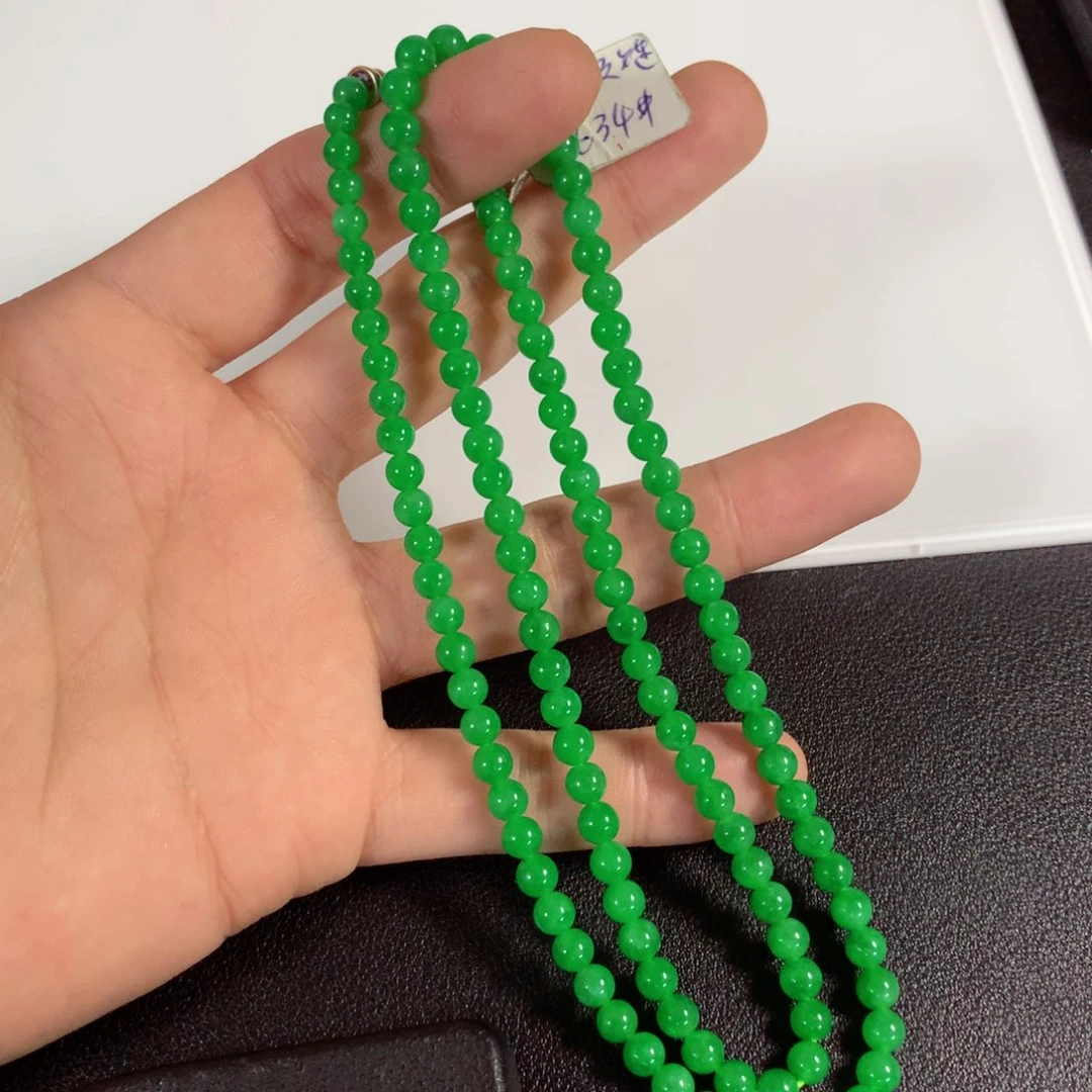 钿***钿翡翠未镶嵌颈饰项链