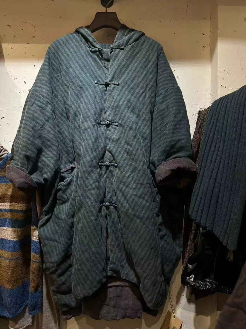 宽松型保暖棉衣棉服加厚女装女士中式民族风冬季外套黑色时尚