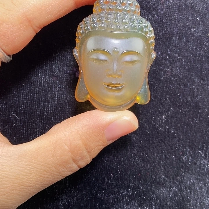 琥珀未镶嵌吊坠(不含链)天然缅甸琥珀金棕佛头