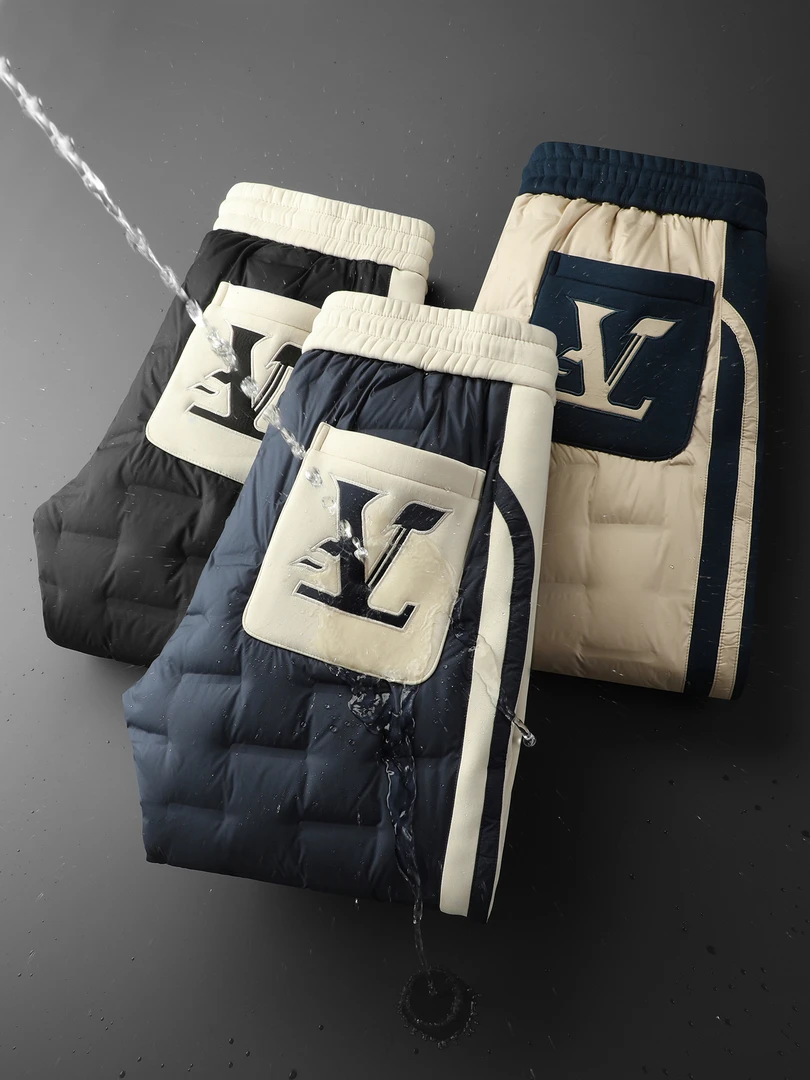 2025冬新款男士潮流时尚轻盈加厚保暖羽绒填充撞色拼接外穿休闲裤