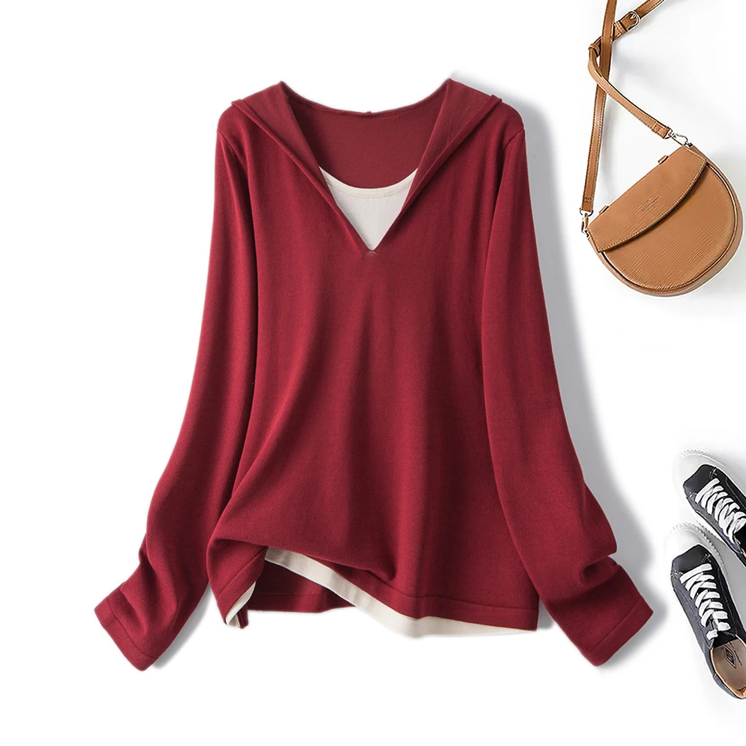 清大码女装2025秋季显瘦假两件针织衫微胖mm设计感时尚上衣69298