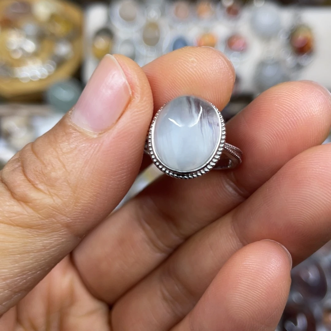 【闪购商品】银S925镶嵌珠宝半成品水晶戒指