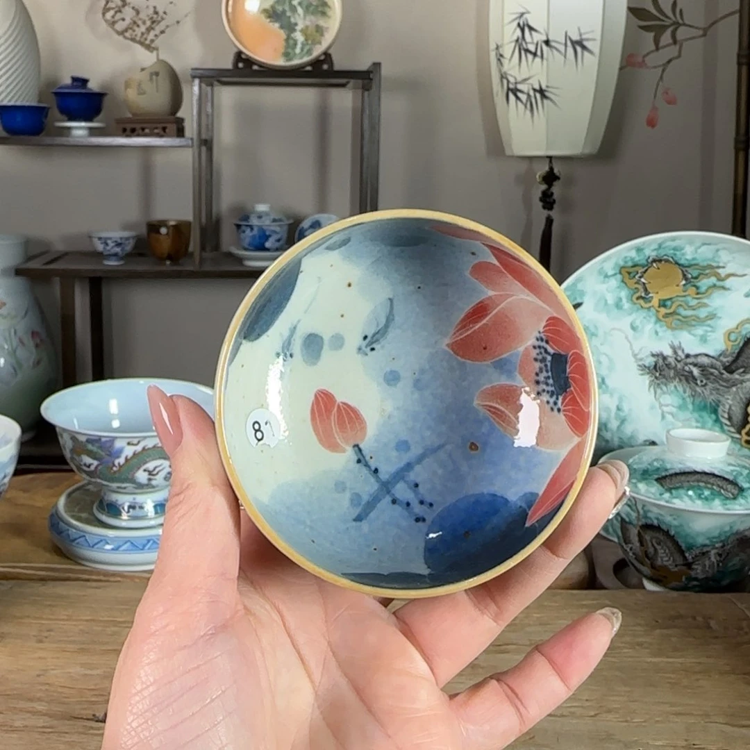 杯景德镇陶瓷柴烧多人