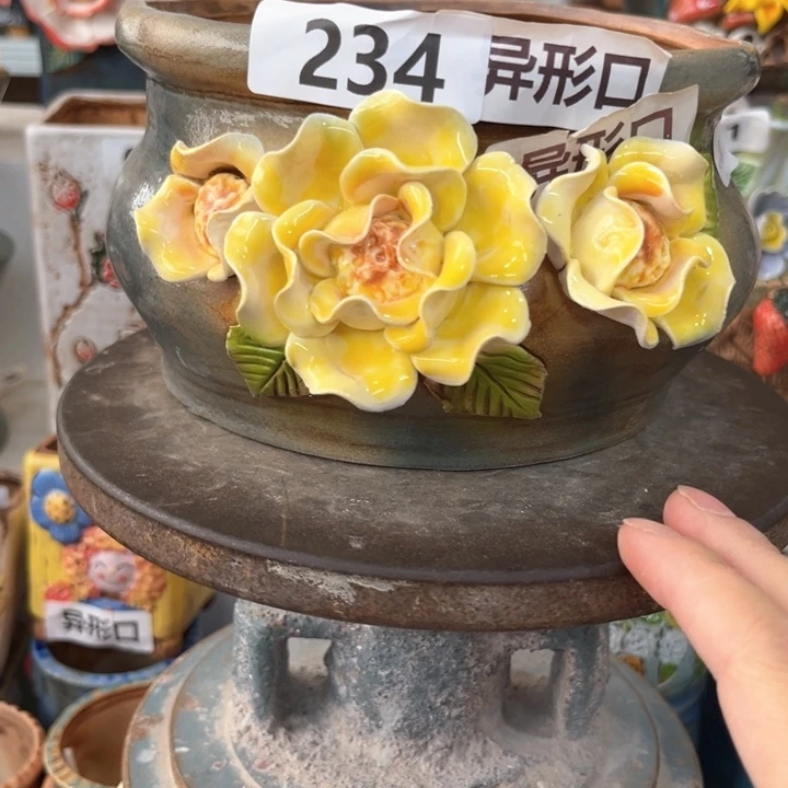 紫砂花盆粗陶材质多肉花盆