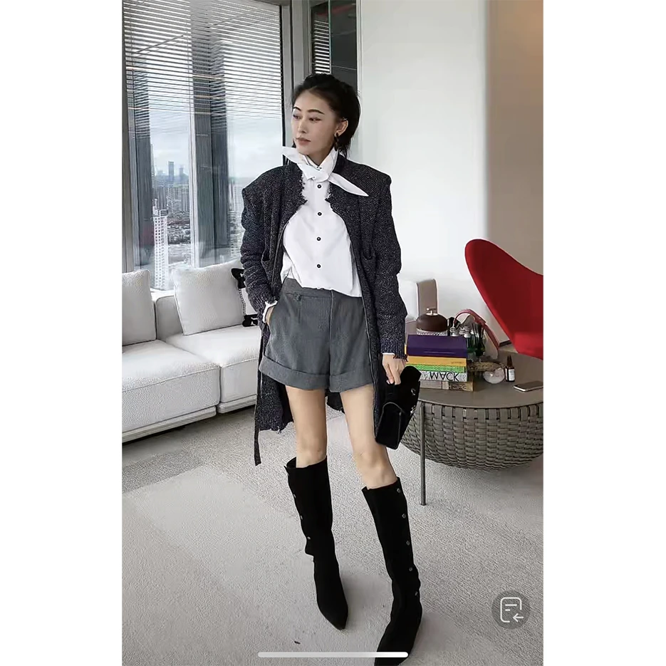 NO退NO换【FELOCCA】毛呢翻边短裤 CC1678