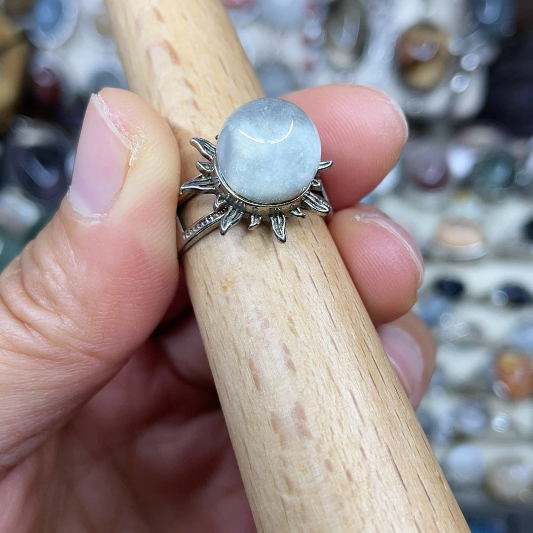 【闪购商品】银S925镶嵌珠宝半成品水晶戒指