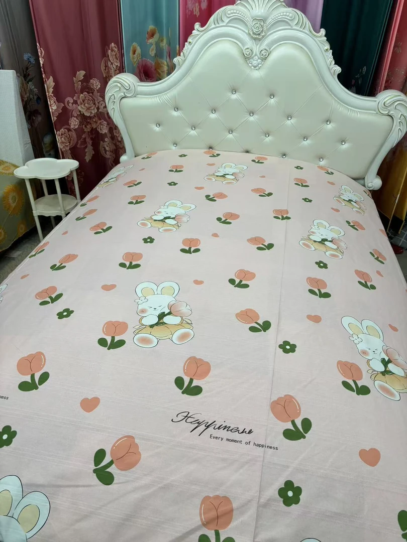 （花小兔-床单）2.5x2.5米加厚加密老粗布吸汗透气凉而不冰亲肤