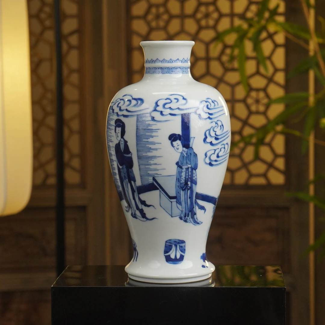 西厢记人物故事图瓶（高21cm）