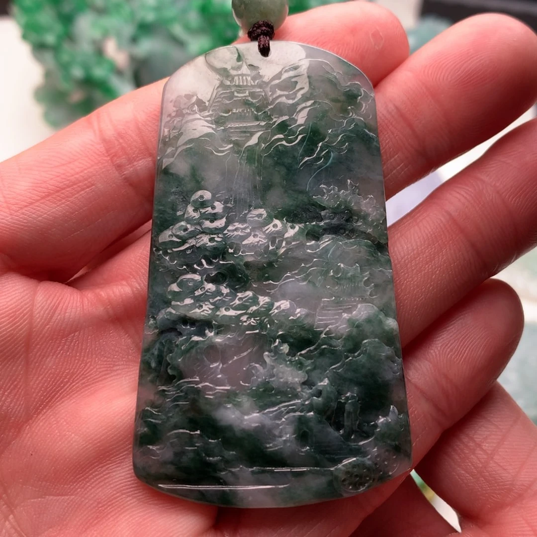 定制翡翠未镶嵌山水