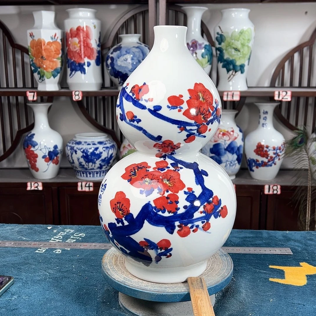 摆件景德镇陶瓷葫梅花