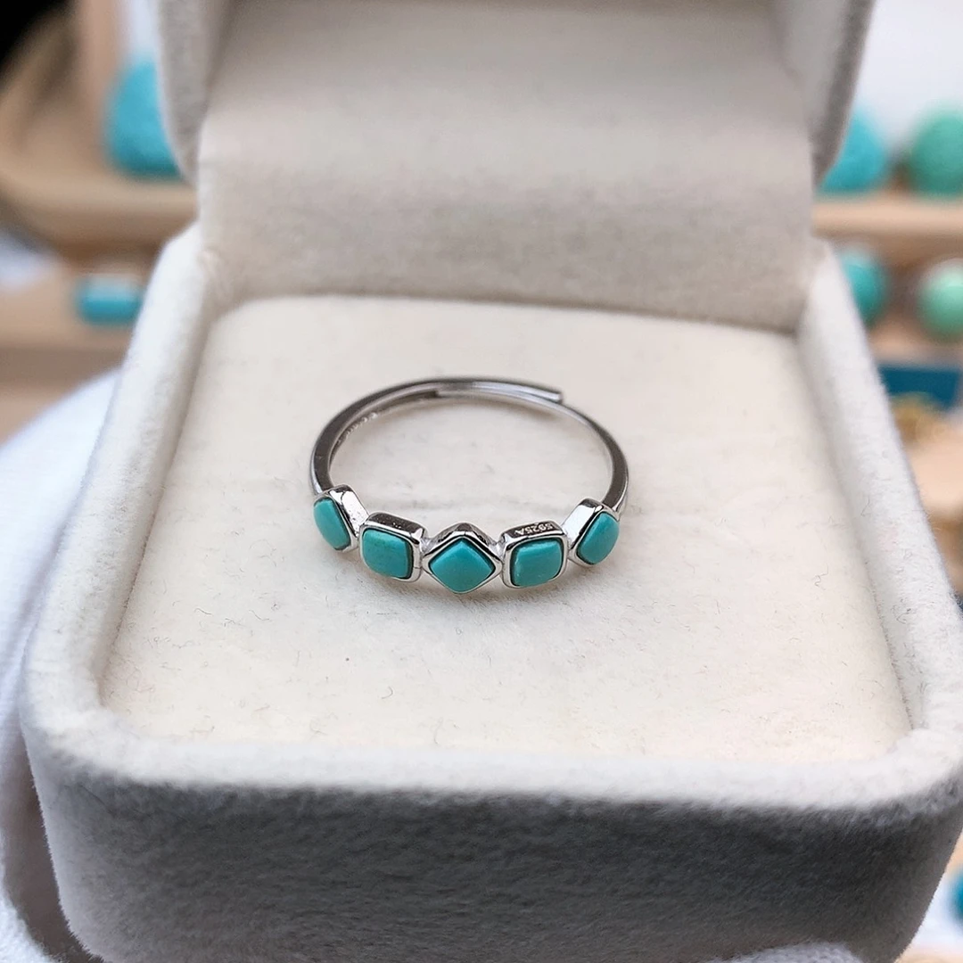 绿松石珠宝奇石银S925镶嵌