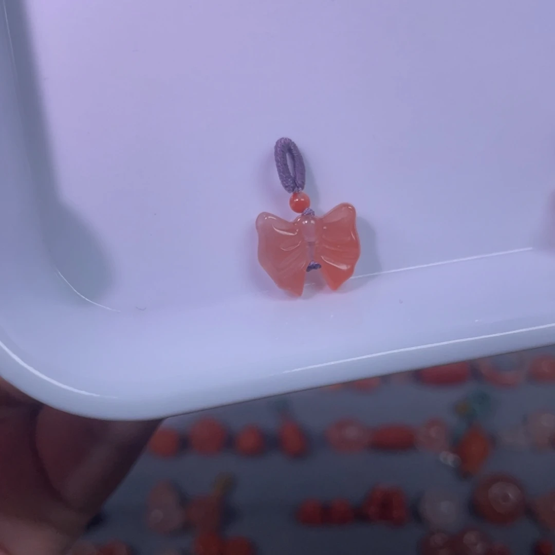 南红玛瑙蝴蝶结未镶嵌