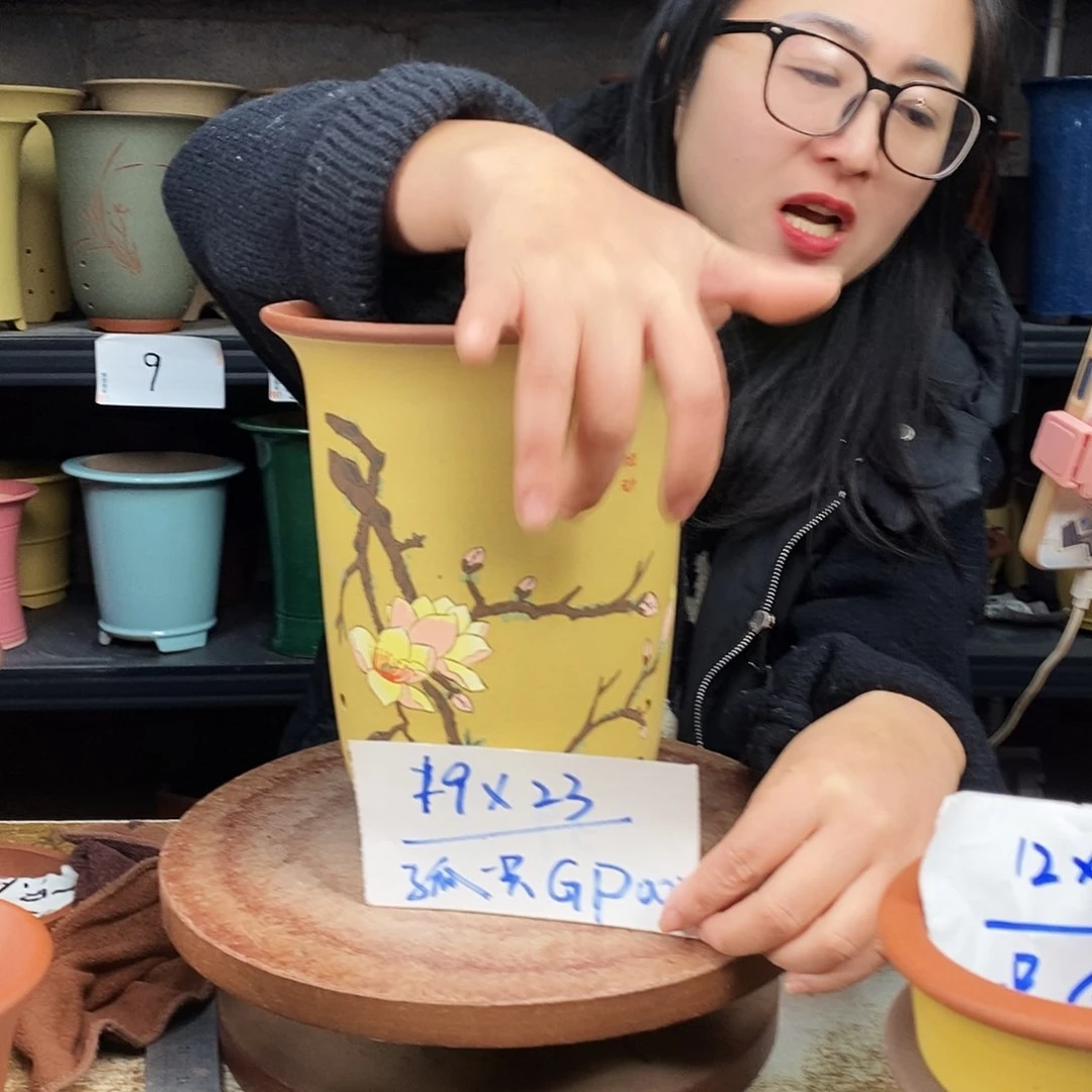 紫砂一只花盆货号GP002