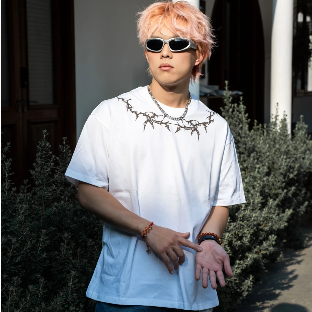 TOMATO STORE 25新款美式图腾休闲印花短袖